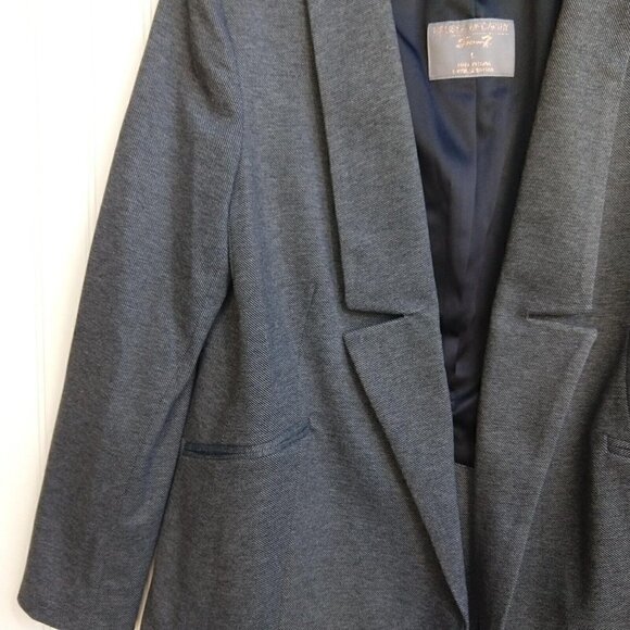 Melissa McCarthy Seven7 Women's Gray Blazer Size L NWT Open Front Notch Collar - Picture 6 of 14